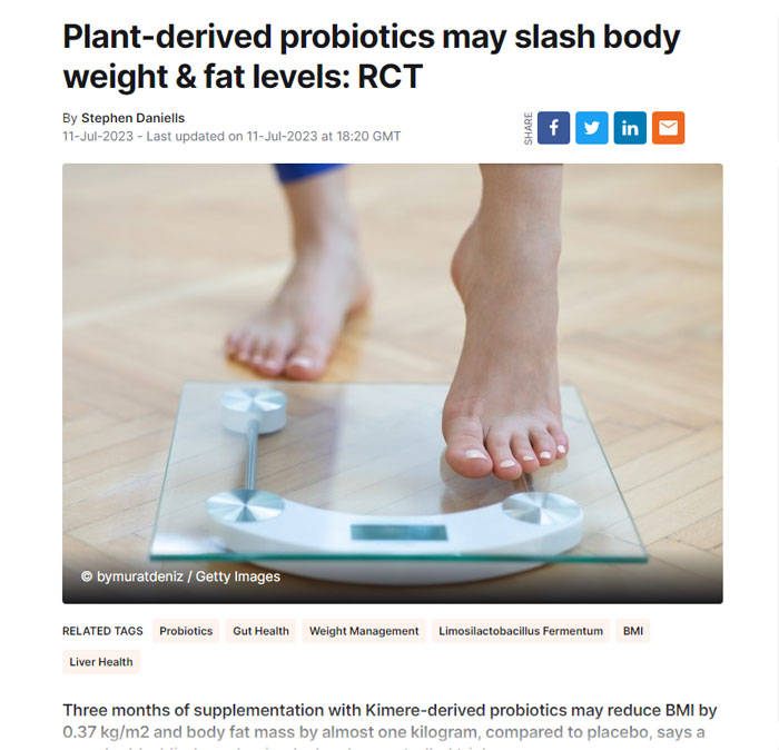 Plant-derived probiotics may slash body weight & fat levels: RCT