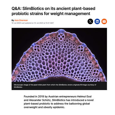 SlimBiotics on its ancient plant-based probiotic strains for weight managementOpens in new window