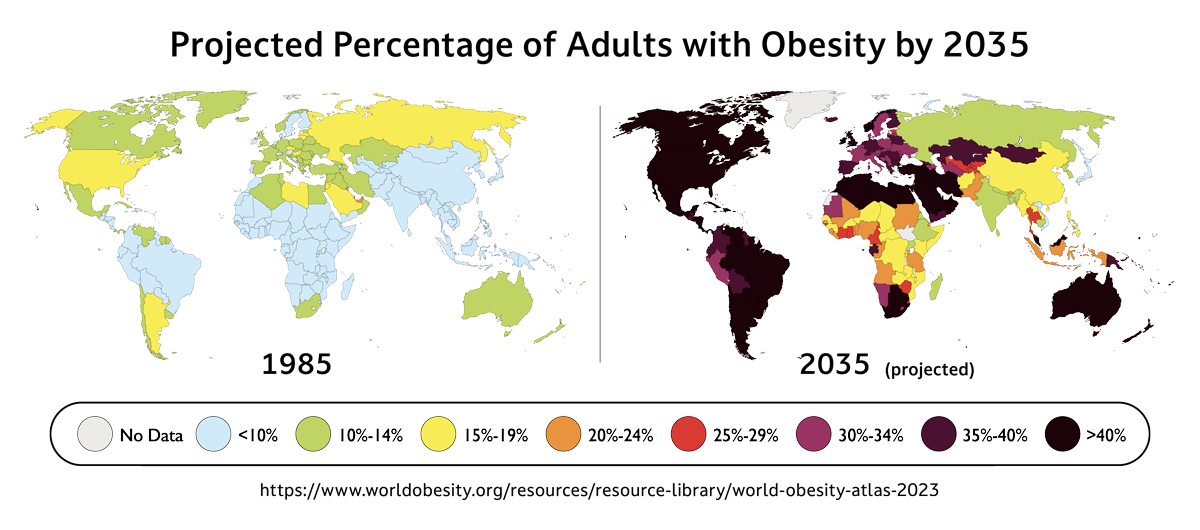 global obesity prediction map
